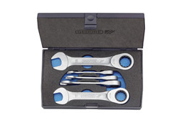 Zeige Details für 7 R XS-005 Satz Maulschlüssel mit Ringratsche 5-tlg. 8-19 mm Bild von 7 R XS-005 Satz Maulschlüssel mit Ringratsche 5-tlg. 8-19 mm