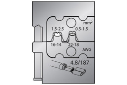 Zeige Details für Moduleinsatz 8140-10 für Flachsteckhülsen Bild von Moduleinsatz 8140-10 für Flachsteckhülsen