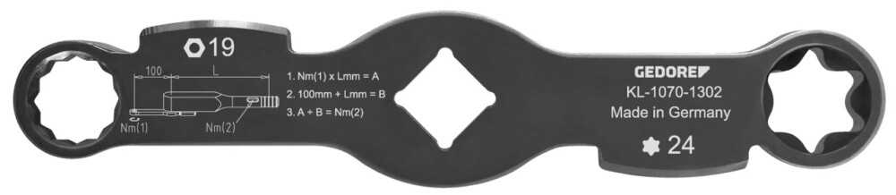 Bild von Gedore KL-1070-1302 Doppelschlagschlüssel SW19/E24