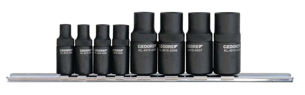 Bild von Gedore Steckschlüsseladapter-Satz für Gewinderbohrer 8-tlg.